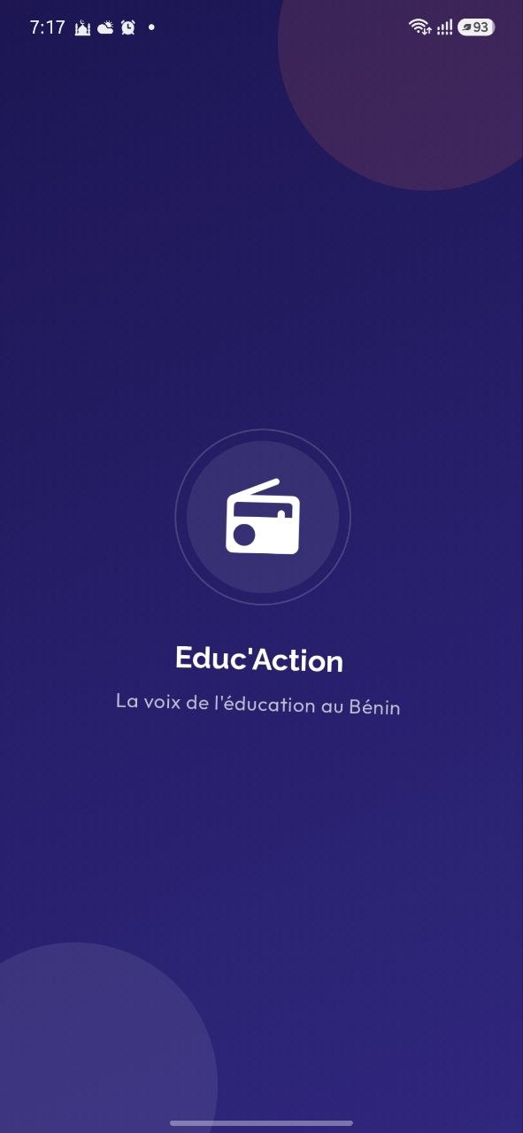L'application Educ'Action, écran Bienvenue